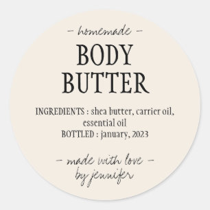 Sticker Rond Crème corporelle maison
