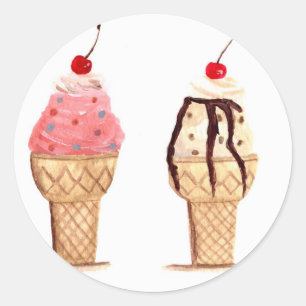 Sticker Rond Crème de glace