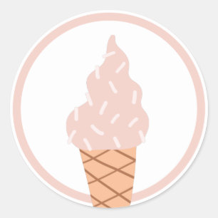 Sticker Rond Crème de glace Anniversaire Fête Favoriser