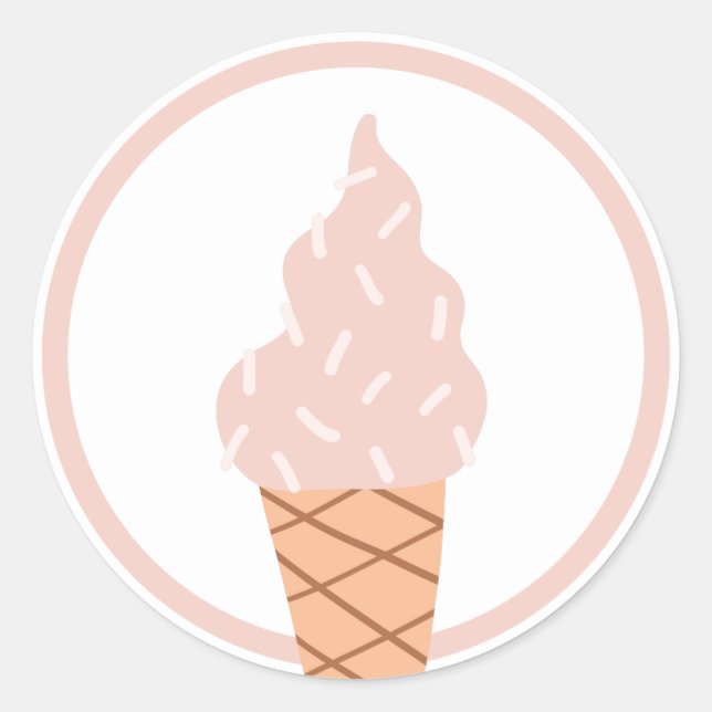 Sticker Rond Crème de glace Anniversaire Fête Favoriser (Devant)
