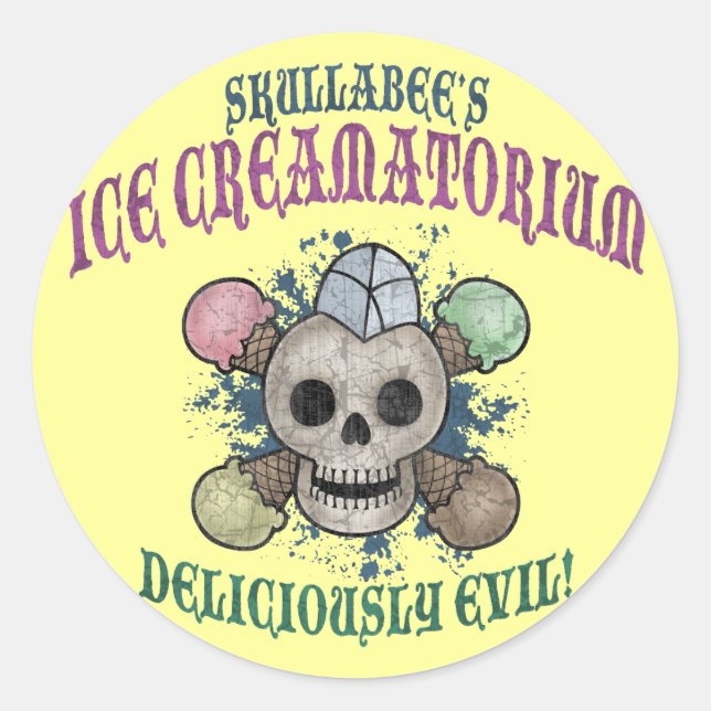 Sticker Rond Crème de glace de Skullabee (Devant)