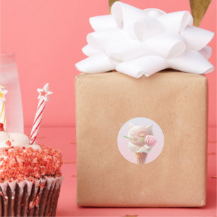 Sticker Rond Crème de glace Kitty - Rosy & Dreamy