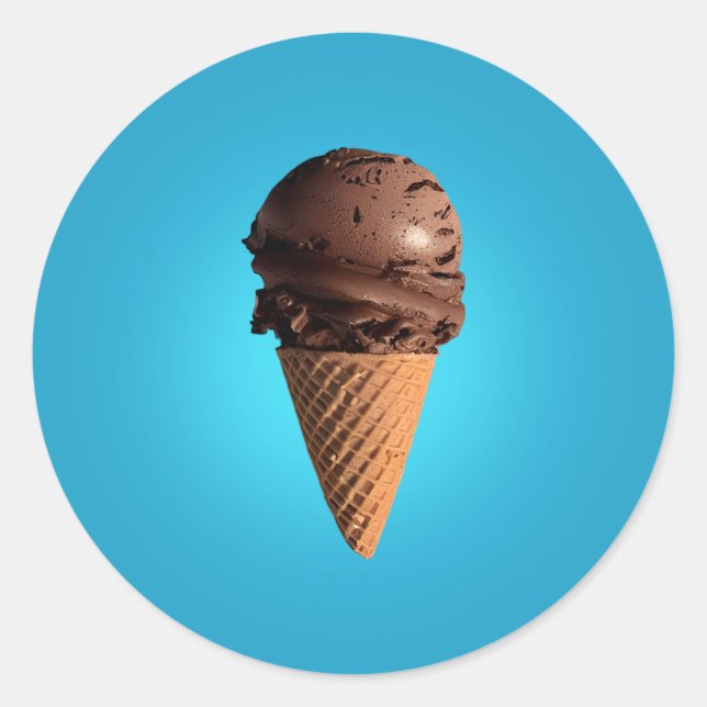 Sticker Rond Crème glacée au chocolat (Devant)