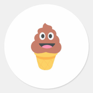 Sticker Rond crème glacée cône émoji