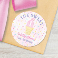 Crème glacée Cone sucré 1er anniversaire fille