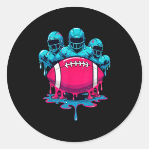 Sticker Rond Crème glacée Football Linemen Drift Graphic Funny 