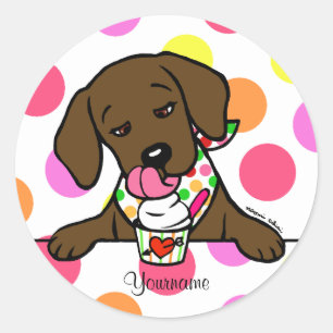 Sticker Rond Crème glacée pour chocolat de laboratoire personna