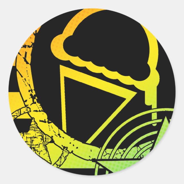 Sticker Rond crème glacée punk dripz (Devant)