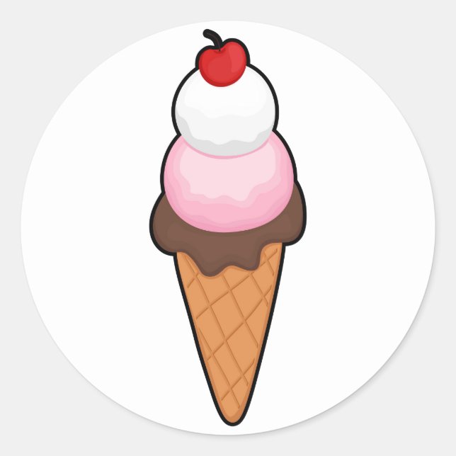 Sticker Rond Crème glacée sucrée (Devant)