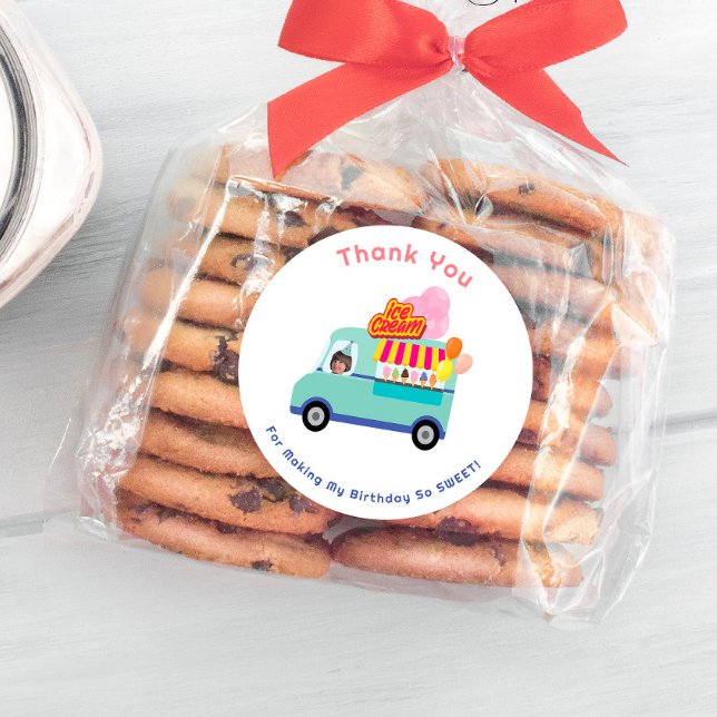 Sticker Rond Crème glacée Vous hurlez Anniversaire (Créateur téléchargé)
