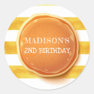 Sticker Rond Crêpes et pyjamas Anniversaire Merci
