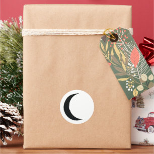 Sticker Rond Crescent noir Lune sombre Astrologie Zodiac Party