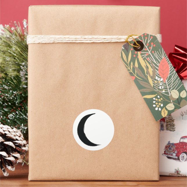 Sticker Rond Crescent noir Lune sombre Astrologie Zodiac Party (vacances)