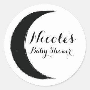Sticker Rond Crescent noir Lune sombre Astrologie Zodiac Party