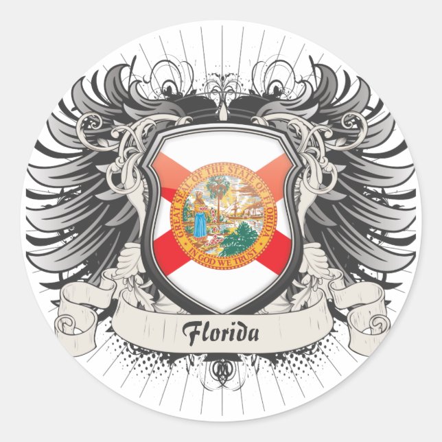 Sticker Rond Crest de Floride (Devant)