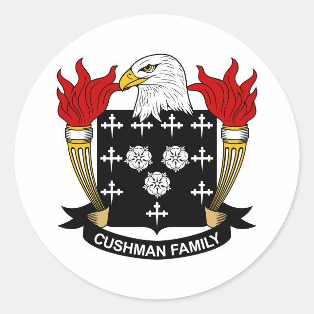 Sticker Rond Crest de la famille Cushman (Devant)