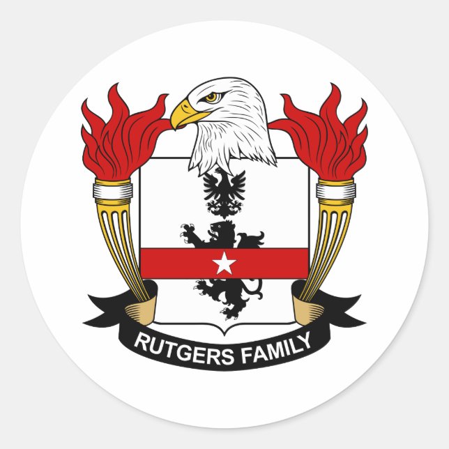 Sticker Rond Crest de la famille Rutgers (Devant)