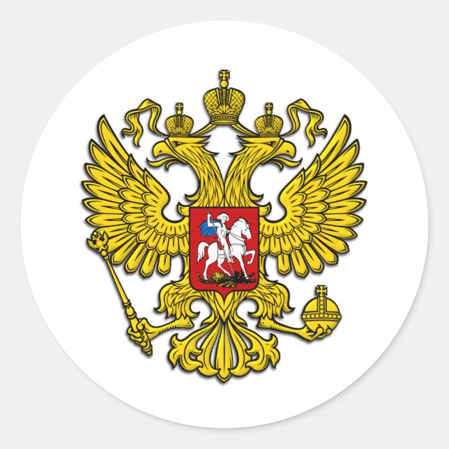 Sticker Rond Crest de Russie (Devant)