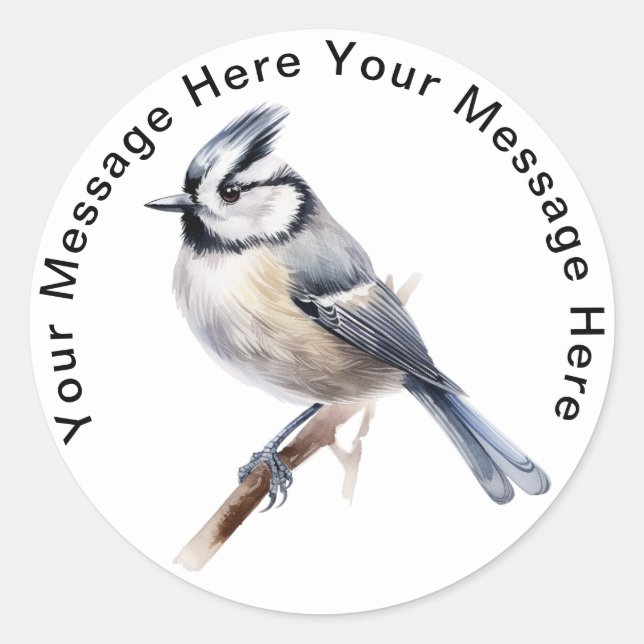 Sticker Rond Crested Tit (Devant)
