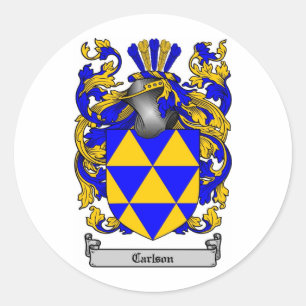 STICKER ROND CRÊTE DE FAMILLE CARLSON - CARTON D'ARMES CARLSON