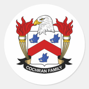 Sticker Rond Crête de famille de Cochran