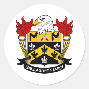 Sticker Rond Crête de famille de Gallaudet