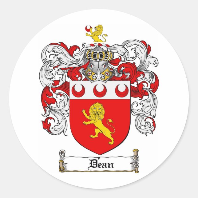 STICKER ROND CRÊTE DE FAMILLE DEAN - MANTEAU D'ARMES DEAN (Devant)