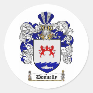 STICKER ROND CRÊTE DE FAMILLE DONNELLY - MANTEAU D'ARMES DONNEL