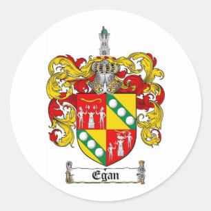 STICKER ROND CRÊTE DE FAMILLE EGAN - MANTEAU D'ARMES EGAN