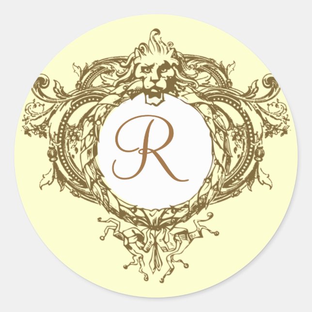 Sticker Rond Crête de lion initiale (Devant)