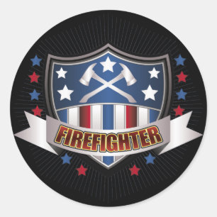 Sticker Rond Crête des pompiers