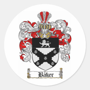 STICKER ROND CRÊTE FAMILIALE BAKER - BAKER COAT D'ARMES