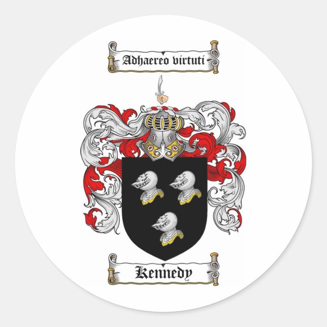 STICKER ROND CRÊTE FAMILIALE DE KENNEDY - MANTEAU D'ARMES DE KE (Devant)