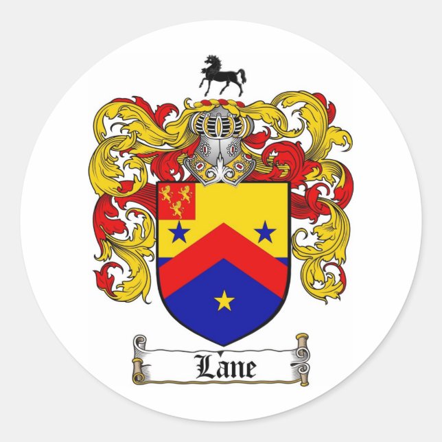 STICKER ROND CRÊTE FAMILIALE DE LANE - VÊTEMENT D'ARMES DE LANE (Devant)