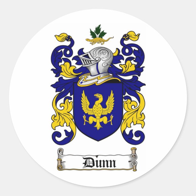 STICKER ROND CRÊTE FAMILIALE DUNN - MANTEAU D'ARMES DUNN (Devant)