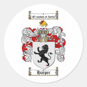 STICKER ROND CRÊTE FAMILIALE HARPER - MANTEAU D'ARMES HARPER