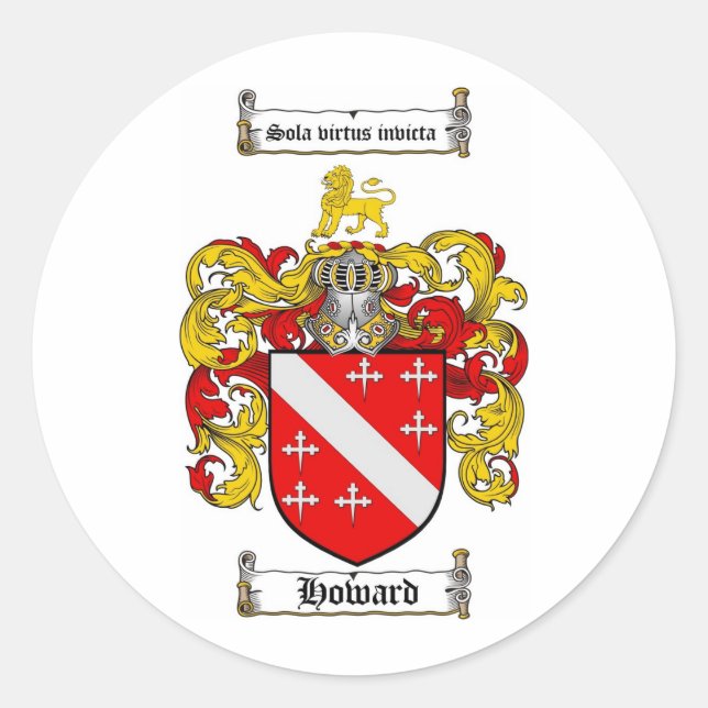STICKER ROND CRÊTE FAMILIALE HOWARD - MANTEAU D'ARMES HOWARD (Devant)
