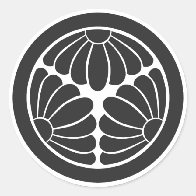 Sticker Rond [Crêtes de famille] Fleurs (Devant)