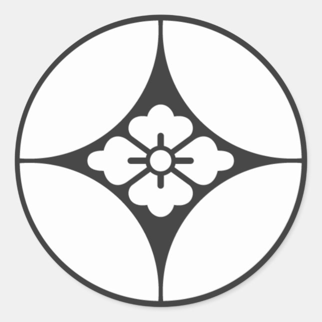 Sticker Rond [Crêtes de famille] Fleurs (Devant)