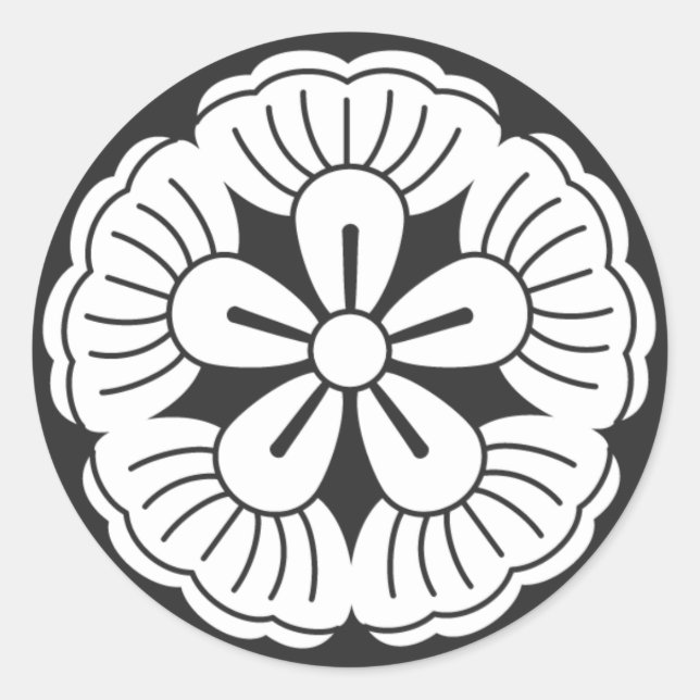 Sticker Rond [Crêtes de famille] Fleurs (Devant)