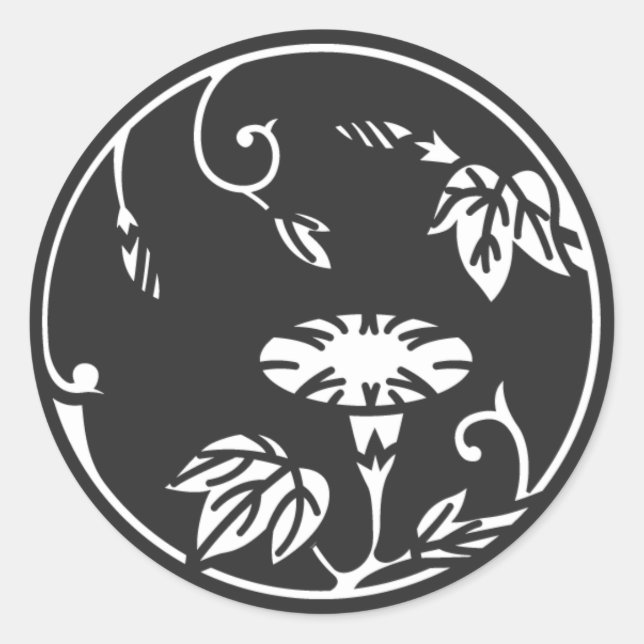 Sticker Rond [Crêtes de famille] Fleurs (Devant)