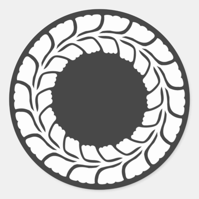 Sticker Rond [Crêtes de famille] Fleurs (Devant)