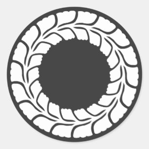 Sticker Rond [Crêtes de famille] Fleurs