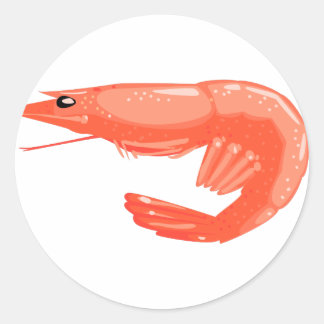 Sticker Rond Crevettes bouillies