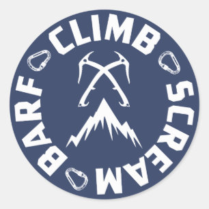 Sticker Rond Cri perçant et Barf d'escalade de glace