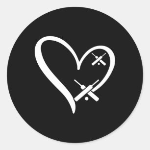 Sticker Rond Cricket Cœur Cricket Cricket Joueur Cricket Il