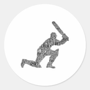 Sticker Rond Cricket Jeunesse Hommes Garçons Enfants 1