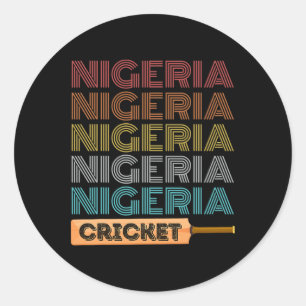Sticker Rond Cricket nigérian vintage rétro