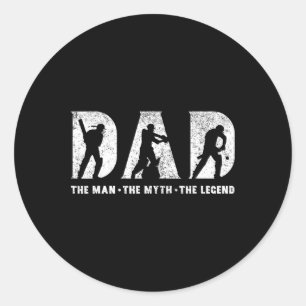 Sticker Rond Cricket Papa L'Homme Le Mythe La Légende Fête des