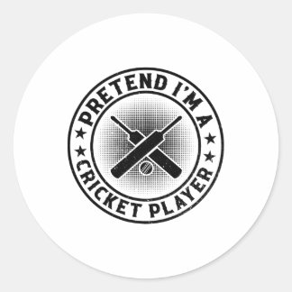 Sticker Rond Cricketing Cricket Game - Pretend I'm A Cricket Pl